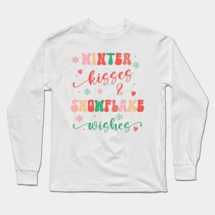 Winter Kisses and Snowflake Wishes Long Sleeve T-Shirt